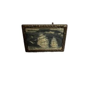 Nautical Sail Boat Ships Vintage 1976 Hippy Vibe Belt Buckle by Incolay Studios